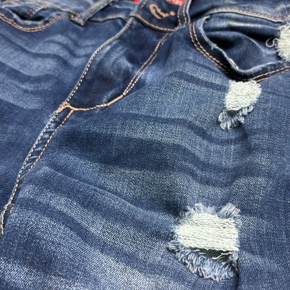 Wax Jeans Butt I Love You Stretch Distressed Cropped Denim Jeans, Sz 0 HEMMED - Picture 12 of 13